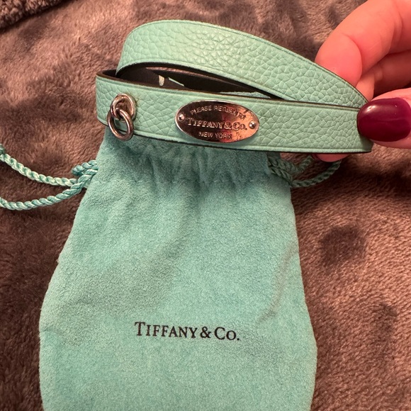 Tiffany & Co. Aqua Leather Wrap bracelet